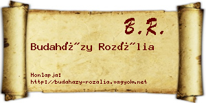 Budaházy Rozália névjegykártya